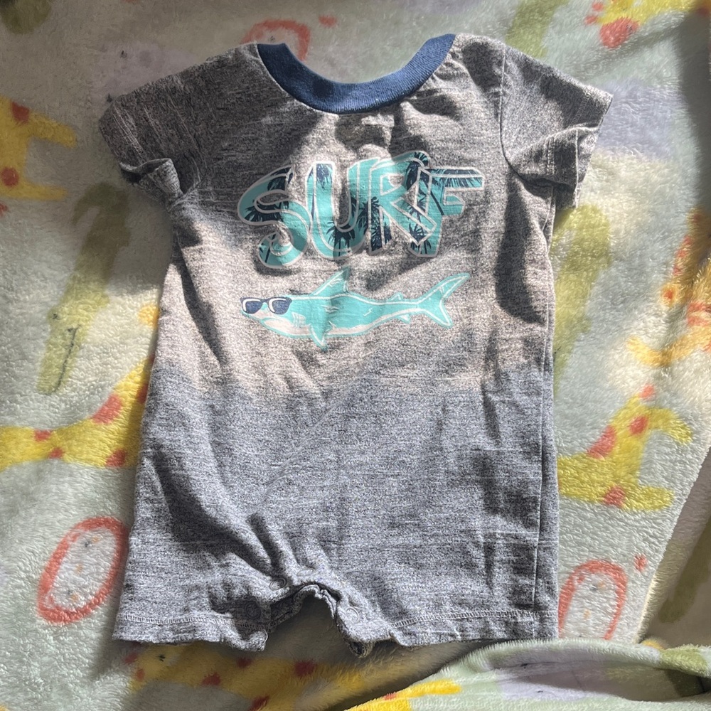 Gray Surf Shark Kids One Piece